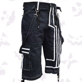 Cybergoth men's Shorts with buckles and contrast stitching